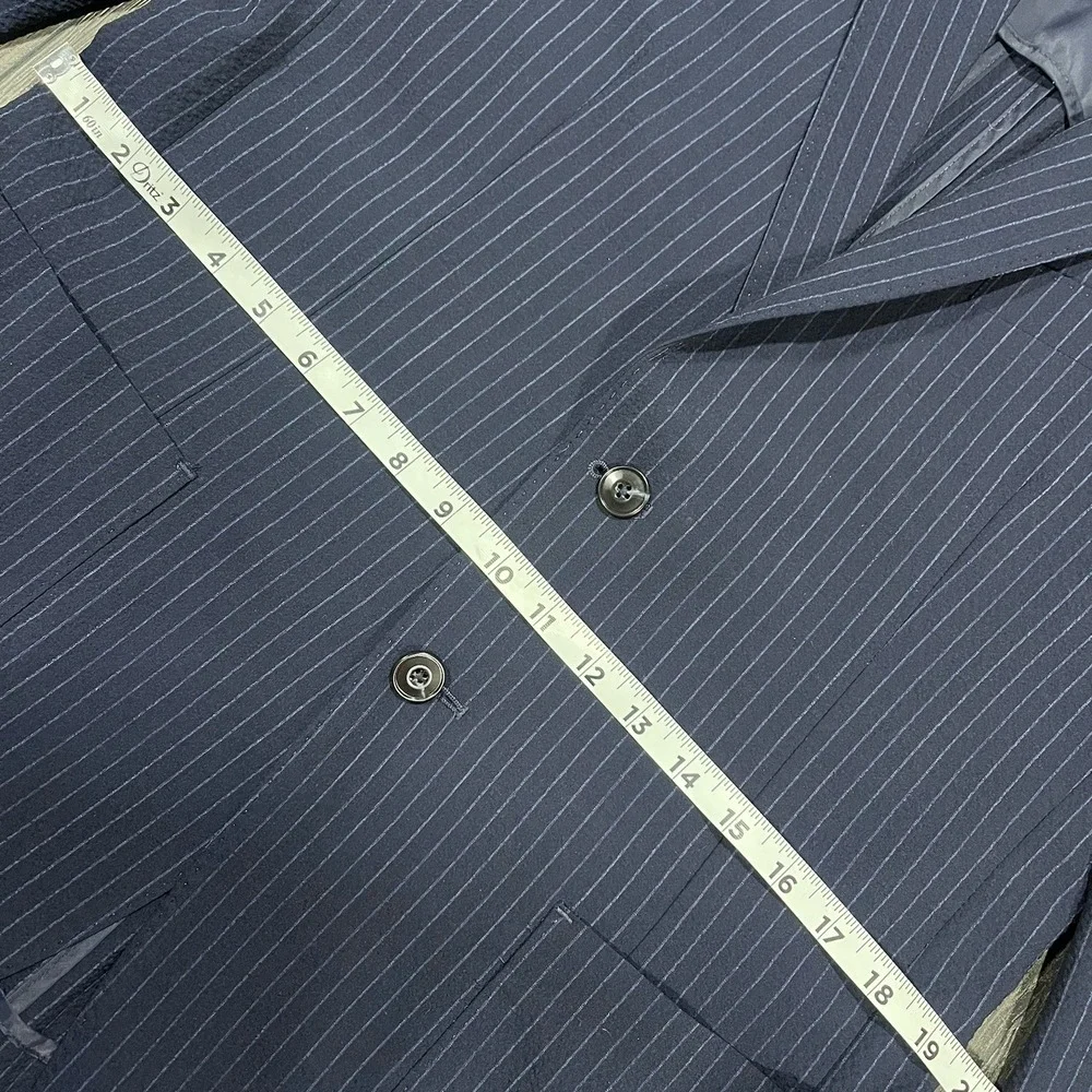 Jos A Bank Tailored Fit Sport Coat 40R Blue Wool Poly Stretch Unstructured 31608